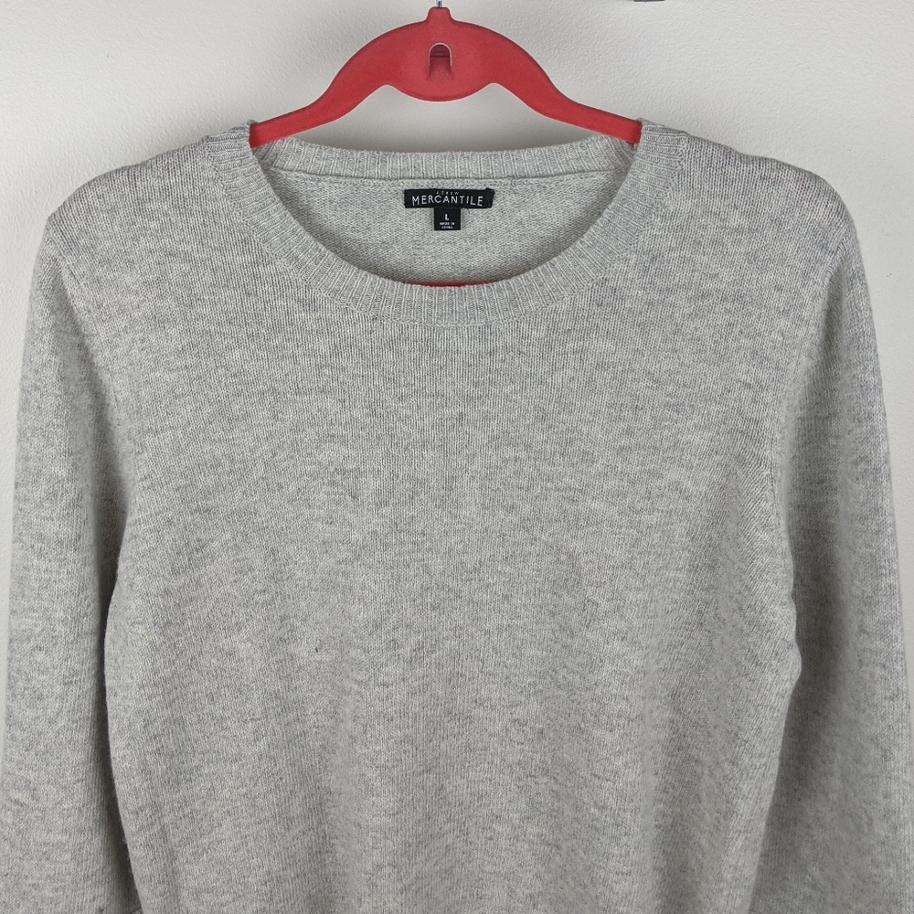 J. Crew Mercantile Gray Tiered Bell Sleeve Sweater - Picture 3 of 7